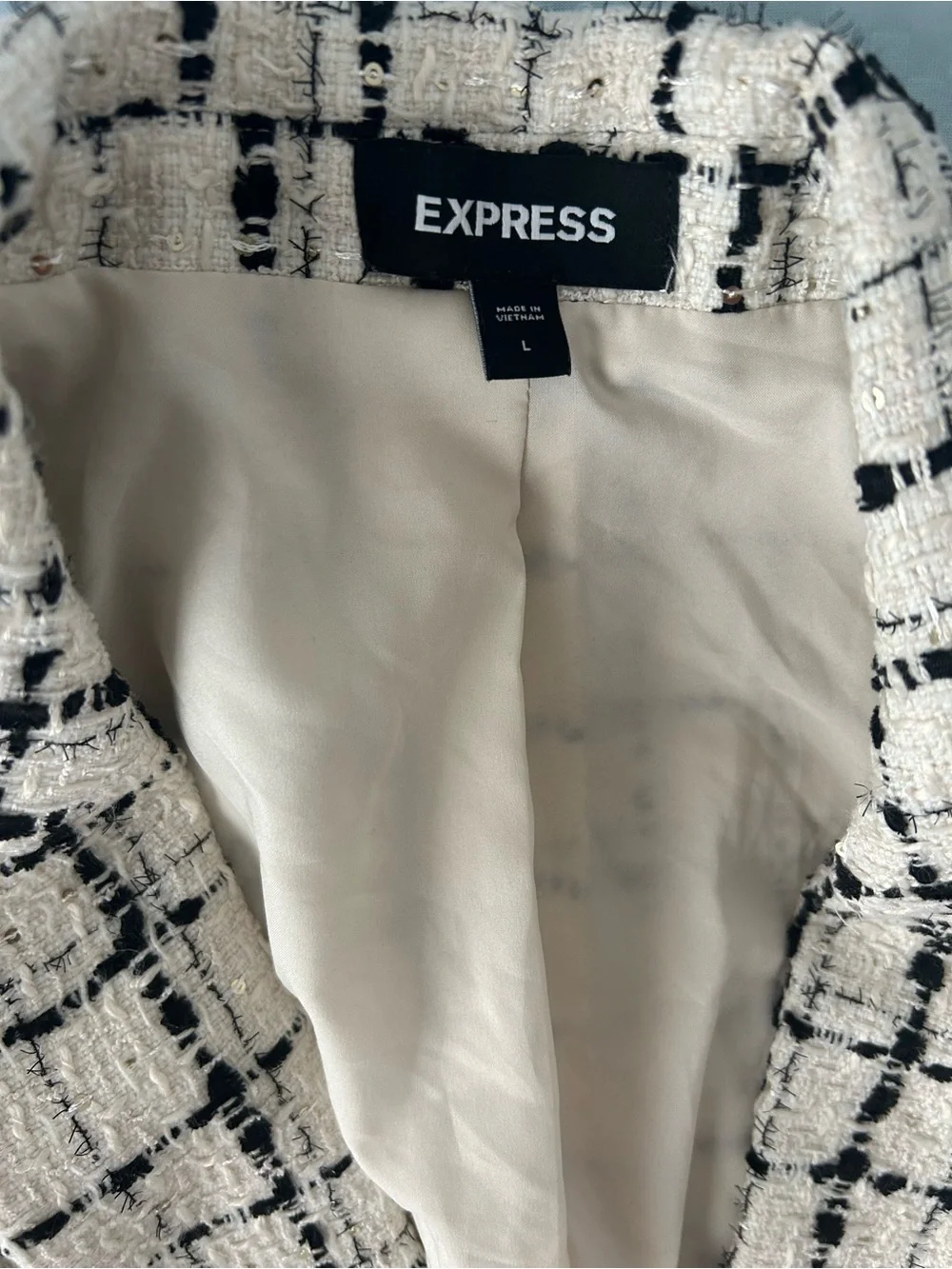 Express plaid tweed
